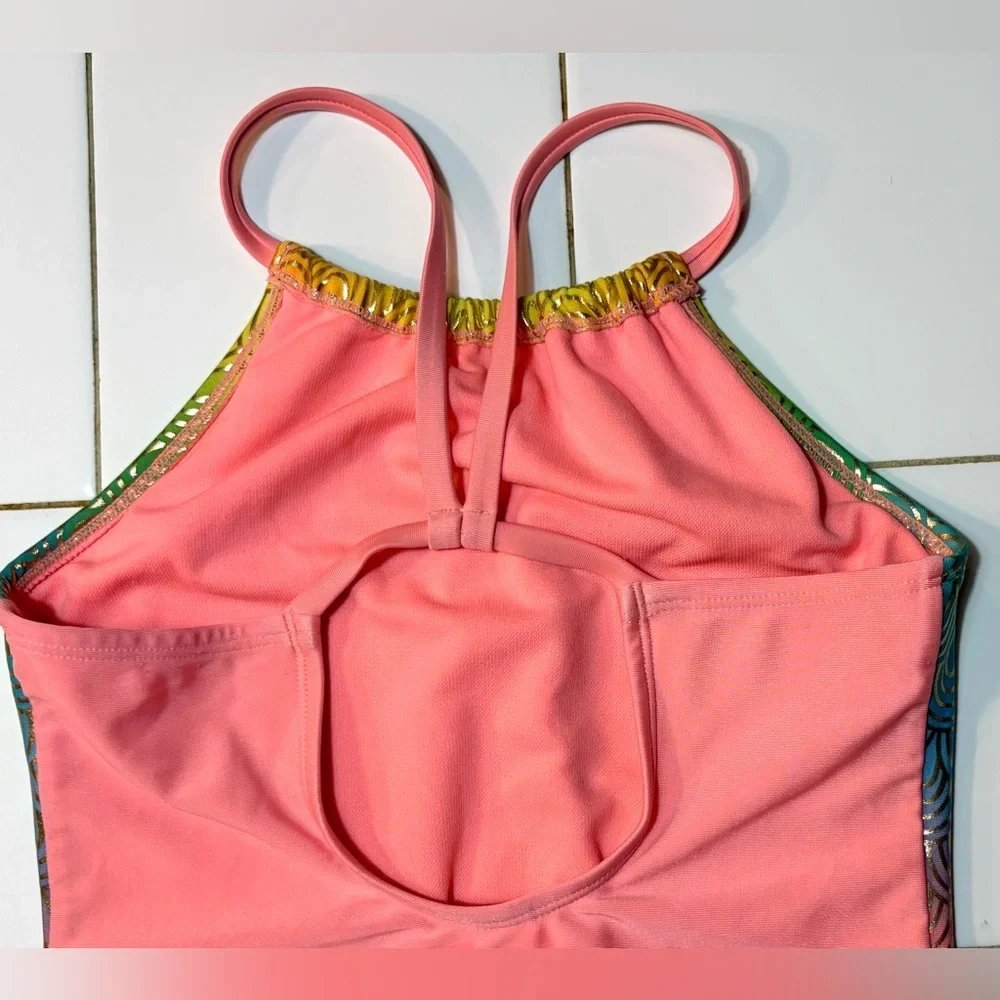 Like New! Cat & Jack, Shimmery Rainbow Ombré Swimsuit, Girl’s Size 10/12
